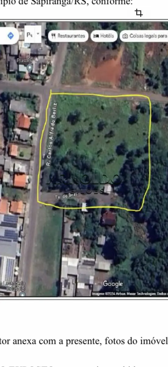 LOTE 001 - FRAÇÃO IDEAL DO IMÓVEL DE MATRÍCULA 35.303 DO REGISTRO DE IMÓVEIS DE SAPIRANGA, RS, EQUIVALENTE A 2.190M2, DE UM TODO MAIOR DE 4.968,50M2.