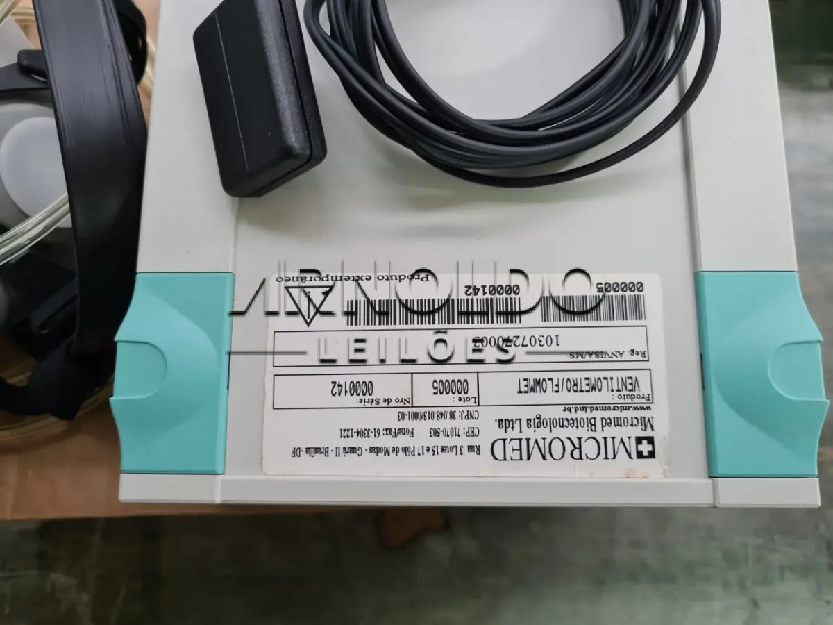 LOTE 003 - VENTILOMETRO, MARCA MACROMED, MODELO FLOWMET,  NÚMERO DE SÉRIE 000014